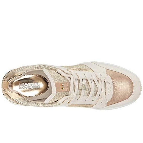 Michael Kors Georgie Gold Lurex Wedge Sneakers size 7 - Picture 11 of 13